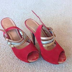 Red heels open toe